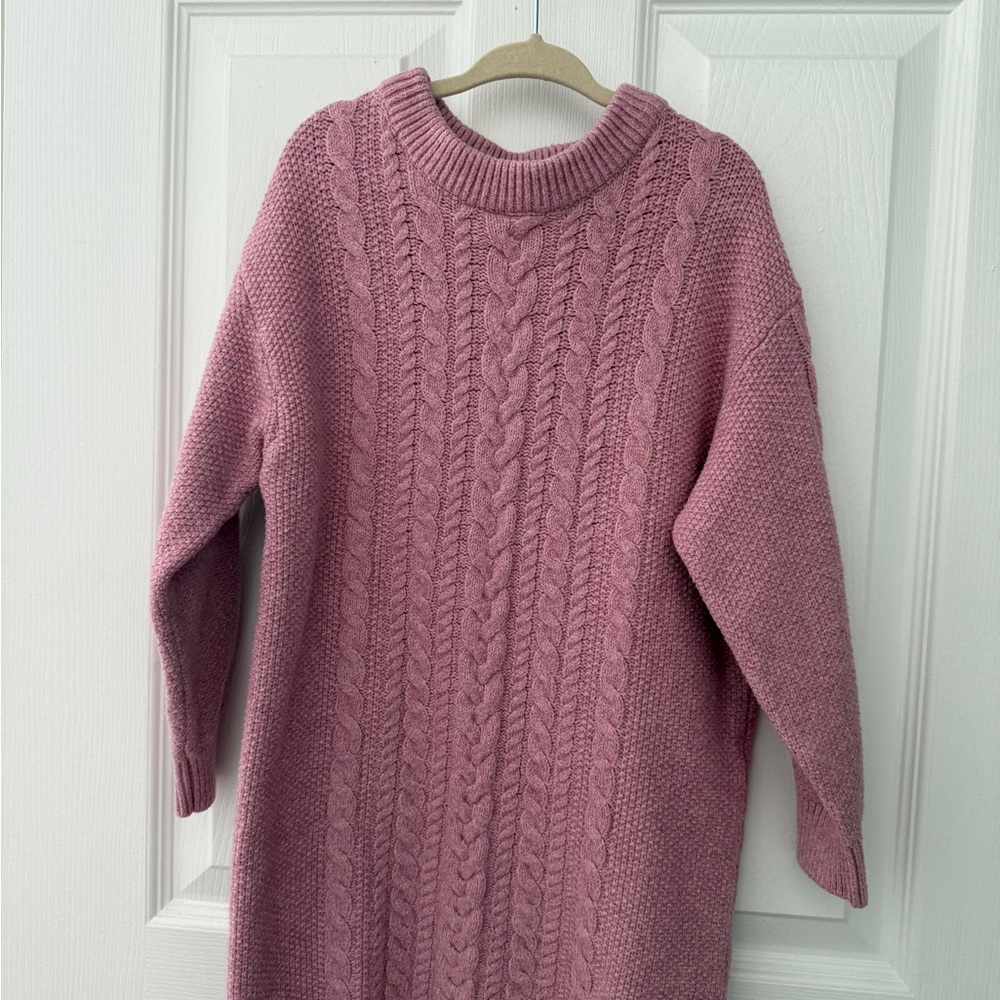 Old Navy Mauve Cable Knit Sweater Dress